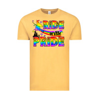 Vintage Mustard Western LGBTQ+ Ride With Pride Vintage Tee - BundleAndBundleShop