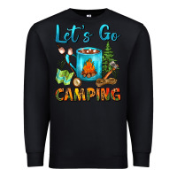 Black Let's Go Camping Coffee Mug Premium Sweatshirt - FaDigitalArtStudio