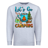 Heather Grey Let's Go Camping Coffee Mug Premium Sweatshirt - FaDigitalArtStudio