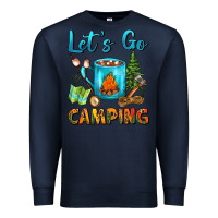 Navy Let's Go Camping Coffee Mug Premium Sweatshirt - FaDigitalArtStudio