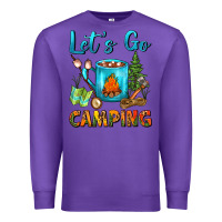Purple Let's Go Camping Coffee Mug Premium Sweatshirt - FaDigitalArtStudio