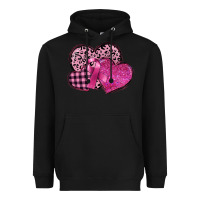 Black breast cancer hearts Heavyweight Hoodie - FaDigitalArtStudio