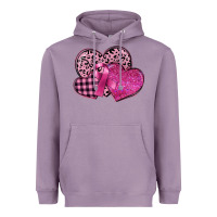 Lavender breast cancer hearts Heavyweight Hoodie - FaDigitalArtStudio