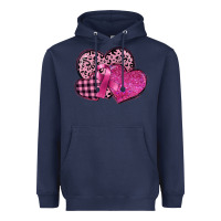 Navy breast cancer hearts Heavyweight Hoodie - FaDigitalArtStudio