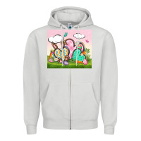 Dove Grey easter Zipper Hoodie - CowGirlArtShop