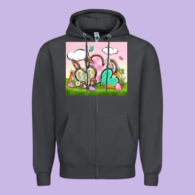 Easter Zipper Hoodie Designed By Cowgirlartshop
