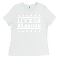 White Let's Go Brandon Impeach Ladies Tee - Jasminsmagicworld