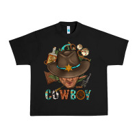 Black Western Cowboy Portrait With Cactus Urban Heavy Tee - BundleAndBundleShop