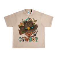 French Oak Western Cowboy Portrait With Cactus Urban Heavy Tee - BundleAndBundleShop