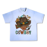 Grape Ice Western Cowboy Portrait With Cactus Urban Heavy Tee - BundleAndBundleShop