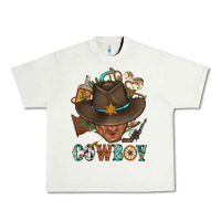 Western Cowboy Portrait With Cactus Urban Heavy Tee | Teevron