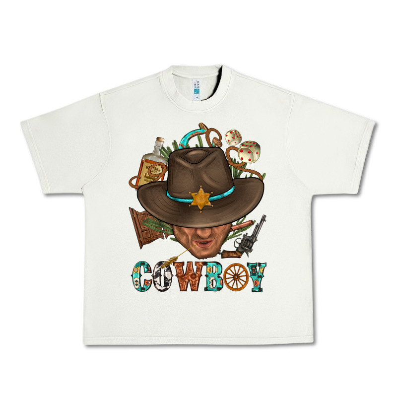 Western Cowboy Portrait With Cactus Urban Heavy Tee by BundleAndBundleShop | Teevron