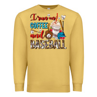 Antique Gold I Run On Coffee And Baseball Frappe Premium Sweatshirt - FaDigitalArtStudio