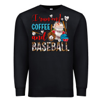Black I Run On Coffee And Baseball Frappe Premium Sweatshirt - FaDigitalArtStudio