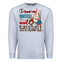 Heather Grey I Run On Coffee And Baseball Frappe Premium Sweatshirt - FaDigitalArtStudio