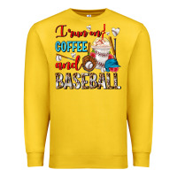 I Run On Coffee And Baseball Frappe Premium Sweatshirt | Teevron