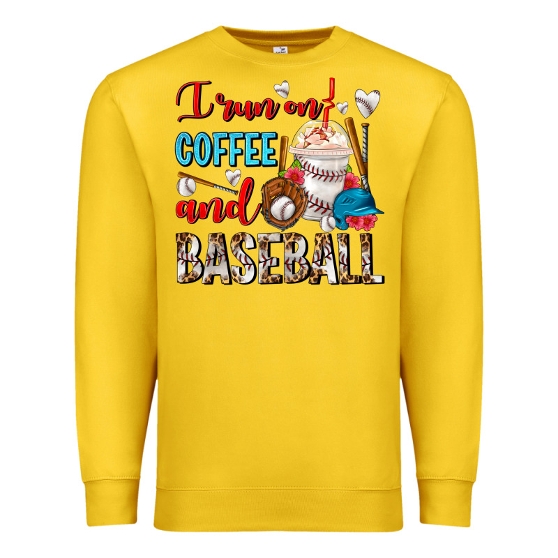 I Run On Coffee And Baseball Frappe Premium Sweatshirt by FaDigitalArtStudio | Teevron