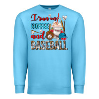 Ocean Blue I Run On Coffee And Baseball Frappe Premium Sweatshirt - FaDigitalArtStudio