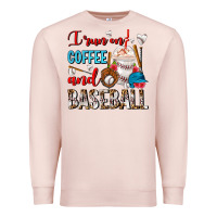 Pale Pink I Run On Coffee And Baseball Frappe Premium Sweatshirt - FaDigitalArtStudio