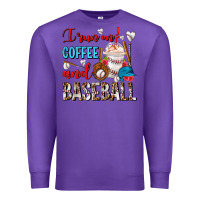 Purple I Run On Coffee And Baseball Frappe Premium Sweatshirt - FaDigitalArtStudio