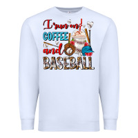 White I Run On Coffee And Baseball Frappe Premium Sweatshirt - FaDigitalArtStudio