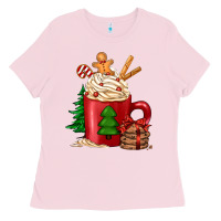 Bubblegum Pink Christmas coffee Ladies Tee - Jasminsmagicworld