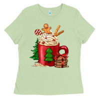 Matcha Christmas coffee Ladies Tee - Jasminsmagicworld