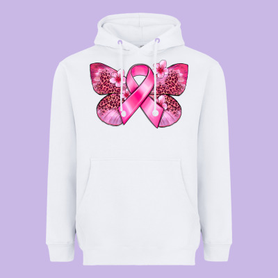 Cancer Butterfly Heavyweight Hoodie Designed By Fadigitalartstudio