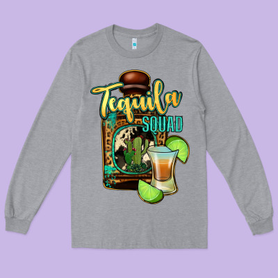 Tequila Squad Long Sleeve Tee Designed By Bettercallsaul