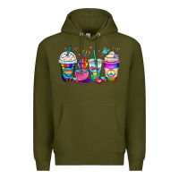 Army Green pride lgbtq coffee cups Premium Hoodie - OliviaCreatesArt
