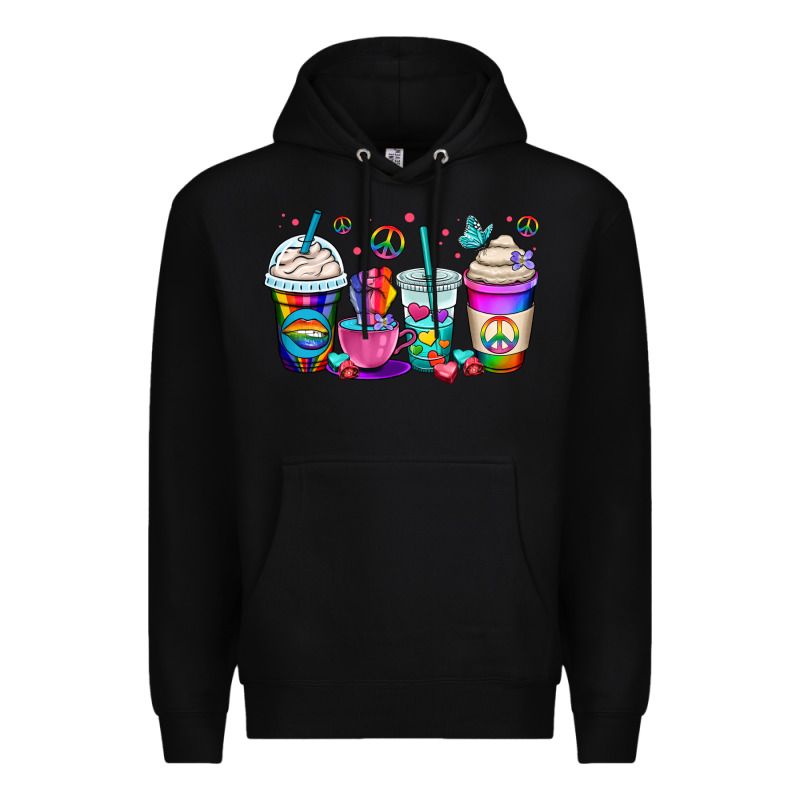 Pride Lgbtq Coffee Cups Premium Hoodie by OliviaCreatesArt | Teevron