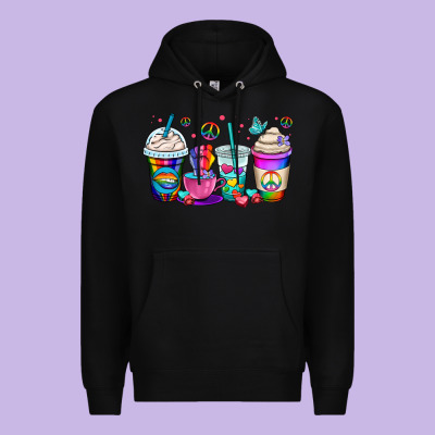 Pride Lgbtq Coffee Cups Premium Hoodie Designed By Oliviacreatesart