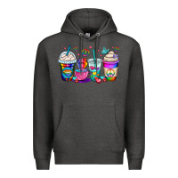 Charcoal Heather pride lgbtq coffee cups Premium Hoodie - OliviaCreatesArt