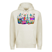 Oatmeal Heather pride lgbtq coffee cups Premium Hoodie - OliviaCreatesArt