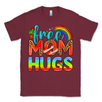 Burgundy Pride LGBTQ Free Mom Hugs Classic Tee - BundleAndBundleShop
