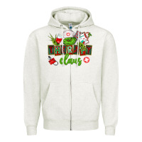 Oatmeal Heather therapy claus Zipper Hoodie - CowGirlArtShop