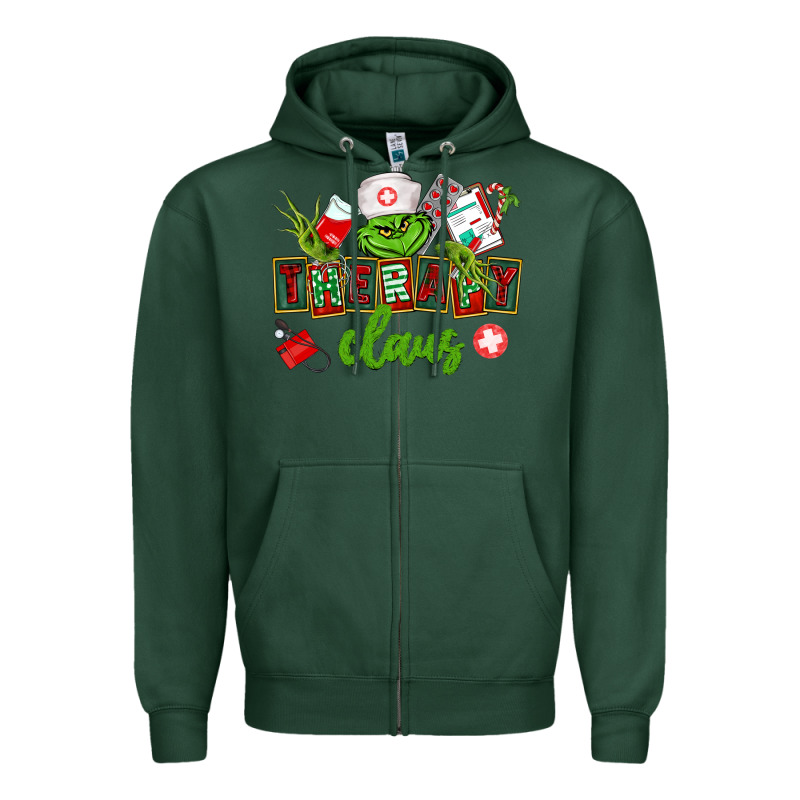 Therapy Claus Zipper Hoodie by CowGirlArtShop | Teevron