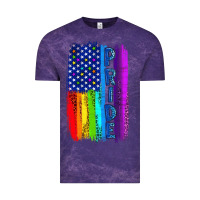 Cloud Purple Pride LGBTQ+ American Flag Vintage Tee - BundleAndBundleShop