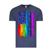 Vintage Denim Pride LGBTQ+ American Flag Vintage Tee - BundleAndBundleShop