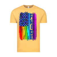 Vintage Mustard Pride LGBTQ+ American Flag Vintage Tee - BundleAndBundleShop