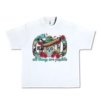 White With God All Things Are Possible With Sombrero Sku Urban Heavy Tee - BundleAndBundleShop