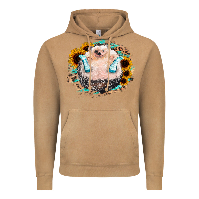 Sunflower Leopard Hedgehog Vintage Hoodie by Jasminsmagicworld | Teevron