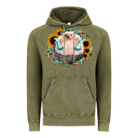 Vintage Olive Sunflower Leopard Hedgehog Vintage Hoodie - Jasminsmagicworld