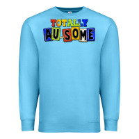 Ocean Blue Totally au-some Premium Sweatshirt - FaDigitalArtStudio
