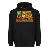 Black Happy Thanksgiving Heavyweight Hoodie - FaDigitalArtStudio