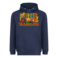 Navy Happy Thanksgiving Heavyweight Hoodie - FaDigitalArtStudio