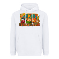 White Happy Thanksgiving Heavyweight Hoodie - FaDigitalArtStudio