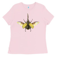Bubblegum Pink Hercules Beetle With Wings Ladies Tee - LillyAllenDesigns