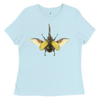 Baby Blue Hercules Beetle With Wings Ladies Tee - LillyAllenDesigns