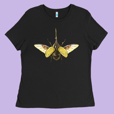 Hercules Beetle With Wings Ladies Tee Designed By Lillyallendesigns